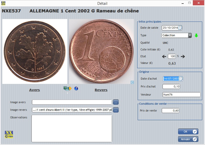 Ma Collection De Monnaies : logiciel de gestion numismatique.