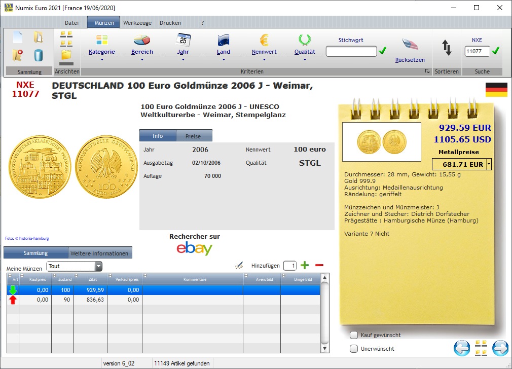 Monnaies Euro - Fiche collection